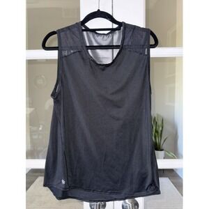 Athleta Womens Black Mesh Panel Sleeveless Activewear Training Tank Top Size S